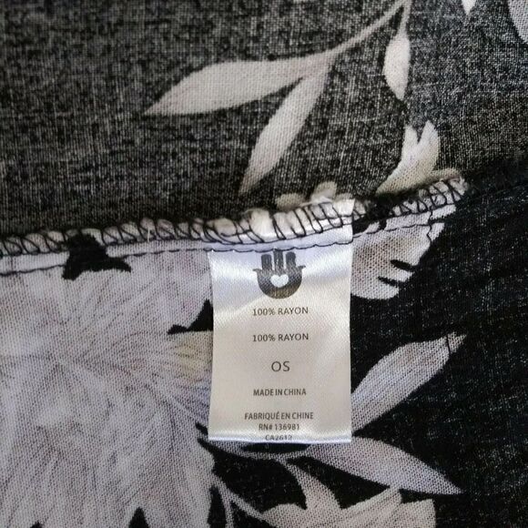 New Spiritual Gangster Maya Tie Front Kimono Robe Pockets Black Floral One Size - Picture 5 of 12